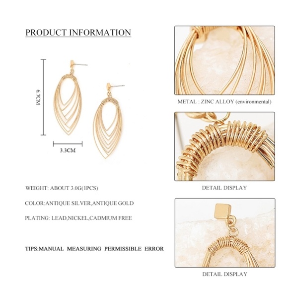 🎁CLEARANCE 🎁Antique Gold Drop Leaf Earrings - Picture 2 of 3